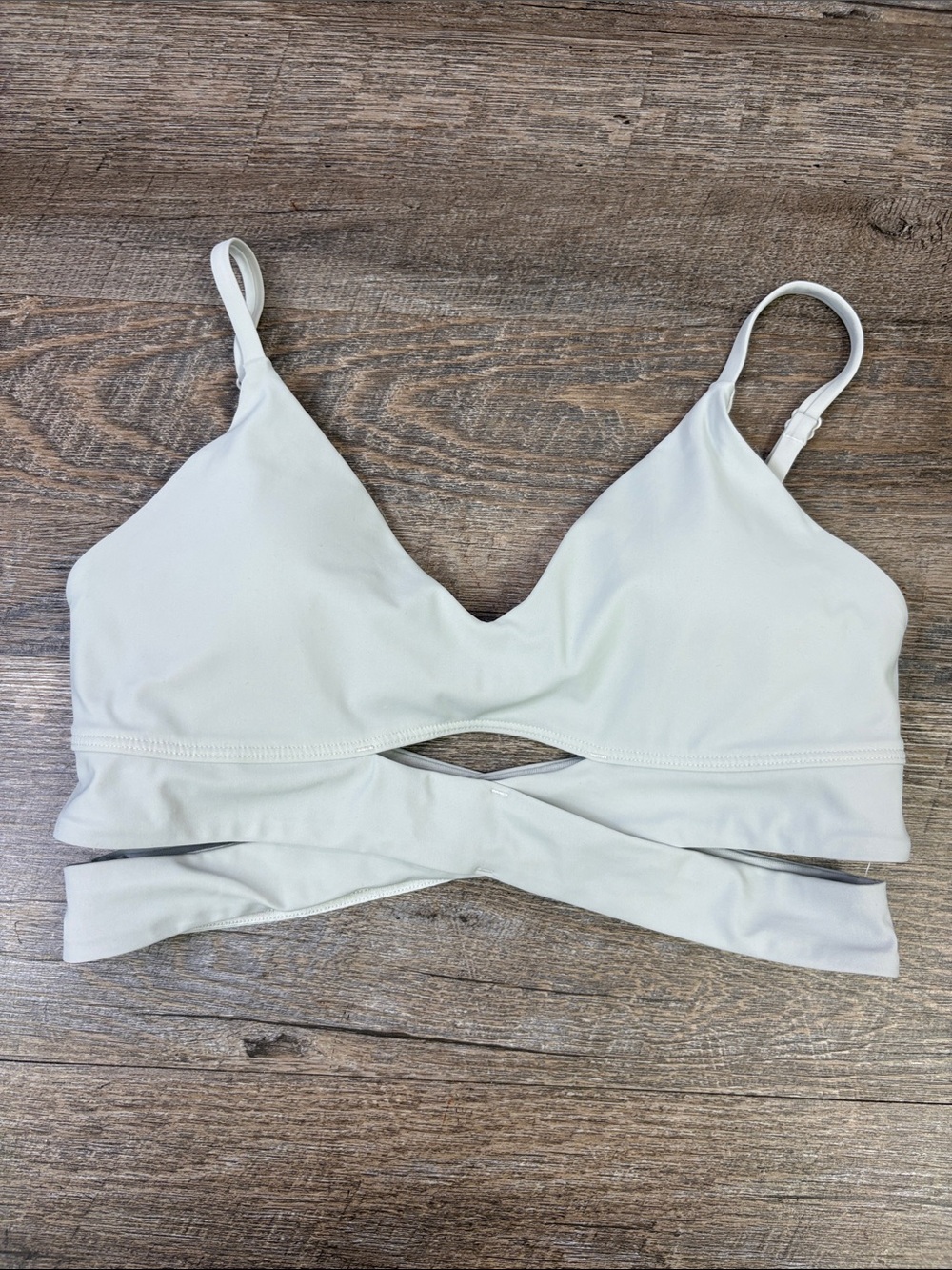Lululemon Wrap-Front Sports Bra Light Gray Size 6